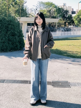 「PAZZO（パッゾ）のアイテム（パンツ）」を使った、Yun Luさん（レディース・163cm）の春コーディネート