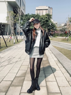 「LOVFEE（ラッフィ）のアイテム」を使った、Yun Luさん（レディース・163cm）の春コーディネート