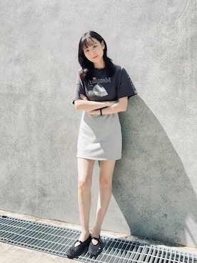 「LOVFEE（ラッフィ）のアイテム」を使った、Yun Luさん（レディース・165cm）の夏コーディネート