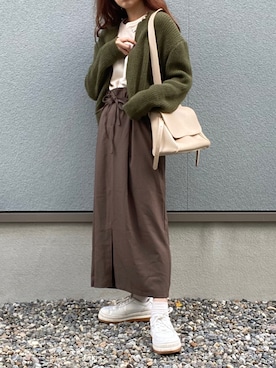 「韓国コーデ」｜「アイテム（その他）」を使った、えだ( ¨̮ )さん（レディース・155cm）の秋コーディネート