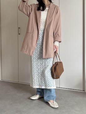 「アイテム（その他）」を使った、えだ( ¨̮ )さん（レディース・155cm）の春コーディネート