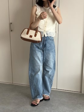 「SNIDEL（スナイデル）のアイテム（バッグ）」を使った、えだ( ¨̮ )さん（レディース・155cm）の夏コーディネート