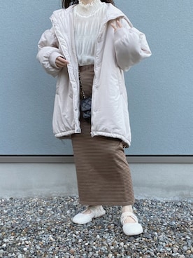 えだ( ¨̮ )さん（レディース・155cm）の冬コーディネート