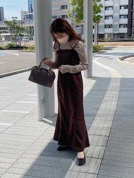 「Fabby fabby（ファビィーファビィー）のアイテム」を使った、えだ( ¨̮ )さん（レディース・155cm）の秋コーディネート