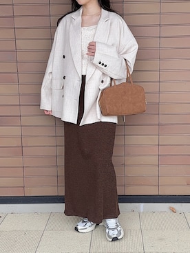 「骨格ウェーブ」｜えだ( ¨̮ )さん（レディース・155cm）の秋コーディネート