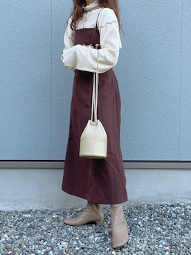 「メロウニット」｜えだ( ¨̮ )さん（レディース・155cm）の秋コーディネート