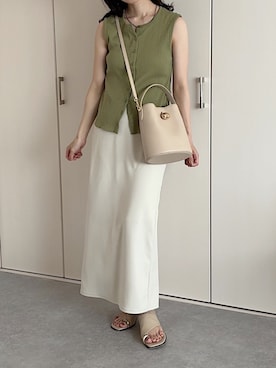 「UNIQLO（ユニクロ）のアイテム（スカート）」を使った、えだ( ¨̮ )さん（レディース・155cm）の夏コーディネート
