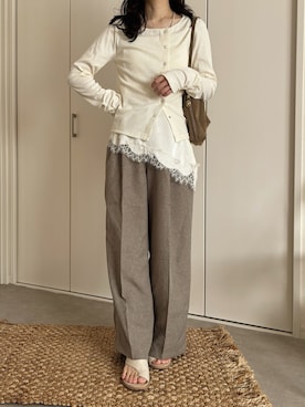 「アイテム（キャミソール）」を使った、えだ( ¨̮ )さん（レディース・155cm）の春コーディネート