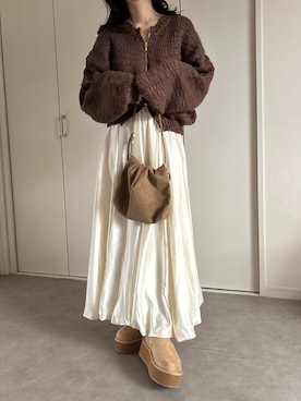 「Java（ジャバ）のアイテム」を使った、えだ( ¨̮ )さん（レディース・155cm）の冬コーディネート