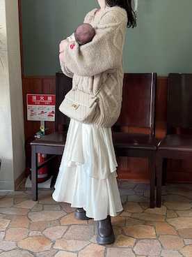 「アイテム（ワンピース/ドレス）」を使った、えだ( ¨̮ )さん（レディース・155cm）の冬コーディネート