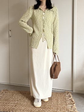 「hellam（へラム）のアイテム」を使った、えだ( ¨̮ )さん（レディース・155cm）の春コーディネート