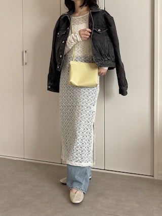 「titivate(ティティベイト)のフラワーレースワンピース(ワンピース)」を使った、えだ( ¨̮ )さん(レディース・155cm)の春コーディネート