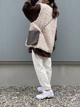 「しまむら（シマムラ）のアイテム」を使った、えだ( ¨̮ )さん（骨格ウェーブ・レディース・155cm）の秋コーディネート