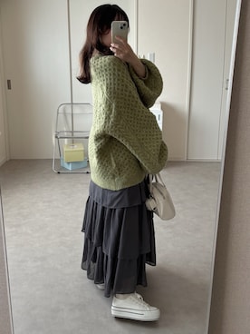 「アイテム（セットアップ）」を使った、えだ( ¨̮ )さん（レディース・155cm）の秋コーディネート