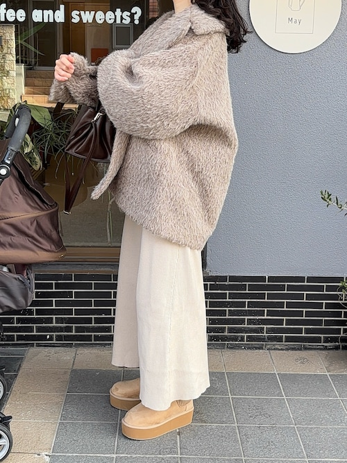 「mystic（ミスティック）の【2サイズ展開】ビスチェキャミワンピースセット（ワンピース）」を使った、えだ( ¨̮ )さん（レディース・155cm）の冬コーディネート