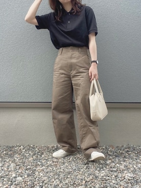 「UNIQLO U」｜えだ( ¨̮ )さん（レディース・155cm）の夏コーディネート