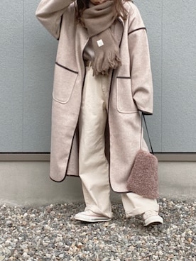 「マフラーコーデ」｜「アイテム（その他）」を使った、えだ( ¨̮ )さん（レディース・155cm）の冬コーディネート