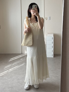 「アイテム（ワンピース/ドレス）」を使った、えだ( ¨̮ )さん（レディース・155cm）の夏コーディネート