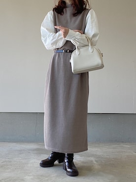 「t a r o s u（タロス）のアイテム」を使った、えだ( ¨̮ )さん（レディース・155cm）の冬コーディネート