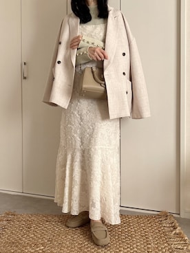 「Bab（バブ）のアイテム」を使った、えだ( ¨̮ )さん（レディース・155cm）の春コーディネート