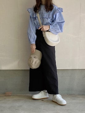「厚底スニーカー」｜えだ( ¨̮ )さん（レディース・155cm）の春コーディネート