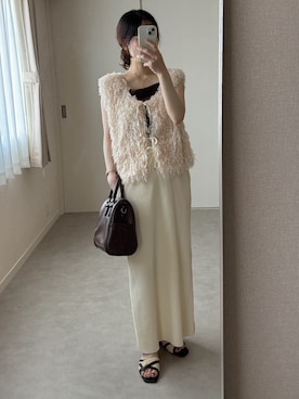「アイテム（キャミソール）」を使った、えだ( ¨̮ )さん（レディース・155cm）の夏コーディネート