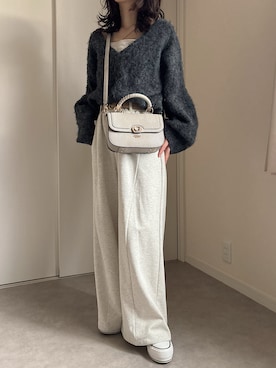 「アイテム（キャミソール）」を使った、えだ( ¨̮ )さん（レディース・155cm）の冬コーディネート