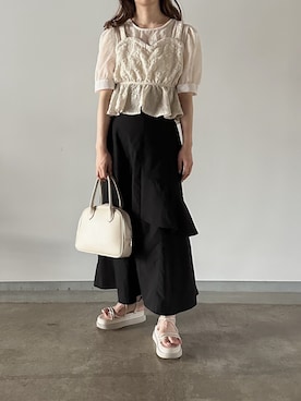「秋先取りコーデ」｜「アイテム（その他）」を使った、えだ( ¨̮ )さん（レディース・155cm）の夏コーディネート