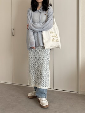 「Java（ジャバ）のアイテム（シューズ）」を使った、えだ( ¨̮ )さん（レディース・155cm）の春コーディネート