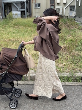 「アイテム（パーカー）」を使った、えだ( ¨̮ )さん（レディース・155cm）の秋コーディネート