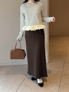 「menue（メヌエ）のアイテム」を使った、えだ( ¨̮ )さん（レディース・155cm）の秋コーディネート