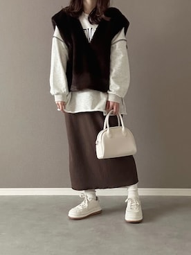 「ほめられ本命コーデ」｜「アイテム（その他）」を使った、えだ( ¨̮ )さん（レディース・155cm）の冬コーディネート