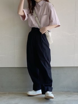 「タックイン」｜えだ( ¨̮ )さん（レディース・155cm）の夏コーディネート