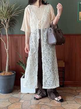「Kastane（カスタネ）のボストンBAG（ボストンバッグ）」を使った、えだ( ¨̮ )さん（レディース・155cm）の夏コーディネート