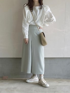 「ペールトーン」｜「アイテム（その他）」を使った、えだ( ¨̮ )さん（レディース・155cm）の春コーディネート