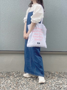 「classicalelf（クラシカルエルフ）の大人が着るのはこれ。2way花柄刺繍ブラウス。（シャツ/ブラウス）」を使った、えだ( ¨̮ )さん（レディース・155cm）の夏コーディネート