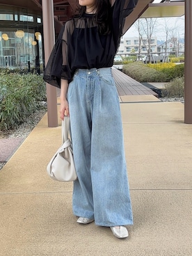 えだ( ¨̮ )さん（レディース・155cm）の春コーディネート