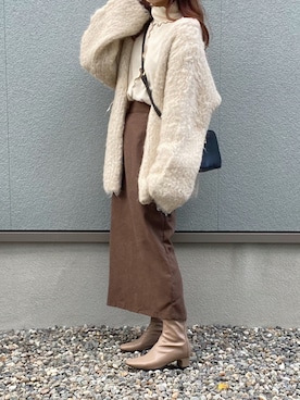 「mystic（ミスティック）のアイテム」を使った、えだ( ¨̮ )さん（骨格ウェーブ・レディース・155cm）の冬コーディネート