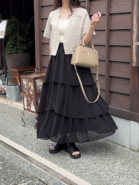 「アイテム（その他）」を使った、えだ( ¨̮ )さん（レディース・155cm）の夏コーディネート