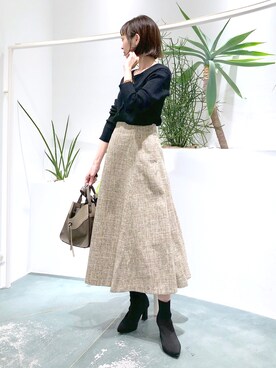 鐘ヶ江真由子さん（レディース・159cm）の秋コーディネート