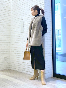 鐘ヶ江真由子さん(レディース・159cm)の秋コーディネート