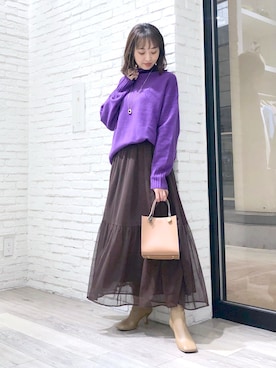 鐘ヶ江真由子さん(レディース・159cm)の冬コーディネート