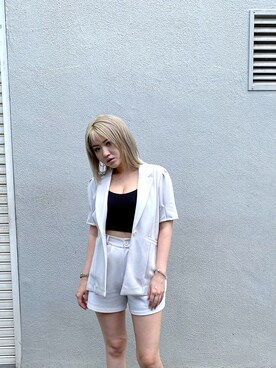 「ENVYM（アンビー）のアイテム（テーラードジャケット）」を使った、ENVYM_MADOKAさん（レディース・164cm・20代）の夏コーディネート