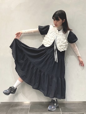 「2002R」｜「アイテム（ワンピース/ドレス）」を使った、Nさん（レディース・163cm）の夏コーディネート