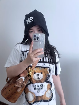 「M（エム）のアイテム（トップス、ホワイト系）」を使った、3點69さん（レディース・158cm）の春コーディネート