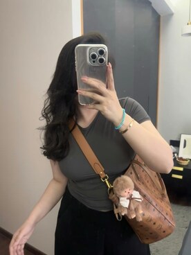 「M（エム）のアイテム（トップス）」を使った、3點69さん（レディース・158cm）の春コーディネート