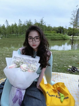 「M（エム）のアイテム（トップス）」を使った、3點69さん（レディース・158cm）の春コーディネート