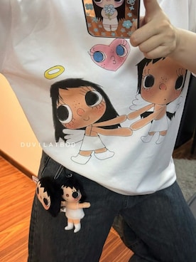 「M（エム）のアイテム（トップス、ホワイト系）」を使った、3點69さん（レディース・158cm）の春コーディネート