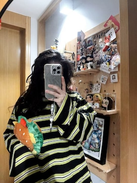 「M（エム）のアイテム（トップス、ホワイト系）」を使った、3點69さん（レディース・158cm）の春コーディネート