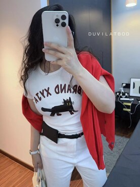 「M（エム）のアイテム（トップス）」を使った、3點69さん（レディース・158cm）の春コーディネート